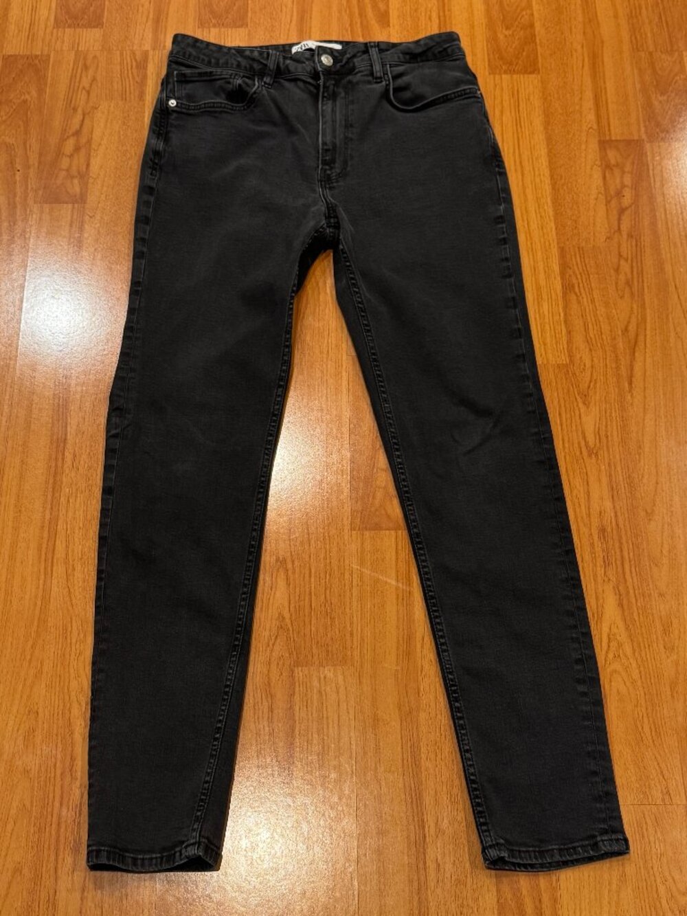 ZARA Jeans Men's Black Wash Slim Tapered Sz 32 Pre-Owned